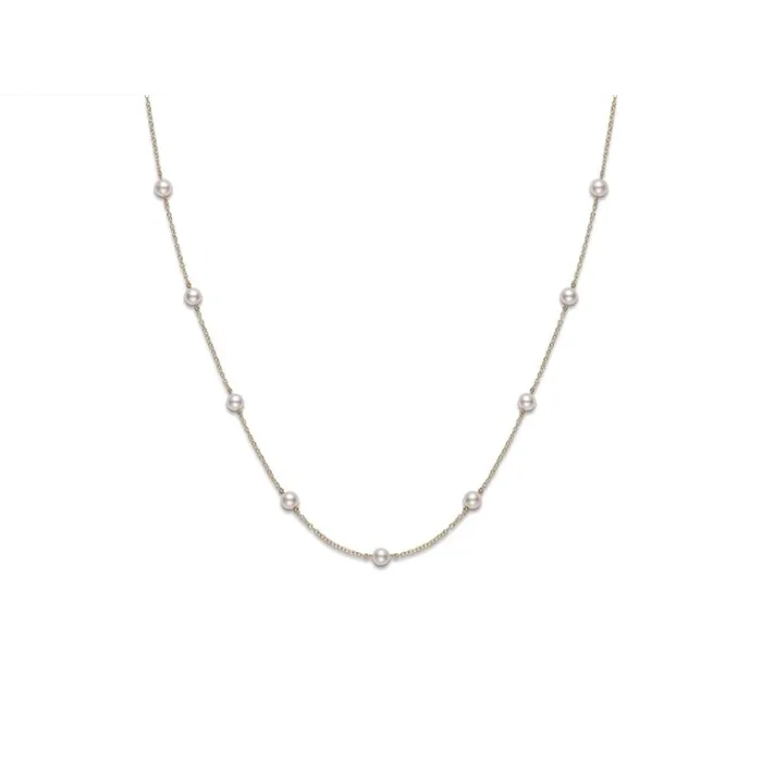 Necklaces Mikimoto Mikimoto 18K Yellow Gold Cultured Pearl Station Necklace 1618in Necklaces Mikimoto Mikimoto 18K Yellow Gold Cultured Pearl Station Necklace 1618in