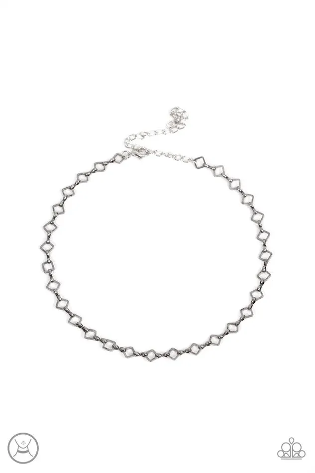 Necklaces Paparazzi Jewelry Paparazzi Necklace AFrame AGame Silver Necklaces Paparazzi Jewelry Paparazzi Necklace AFrame AGame Silver