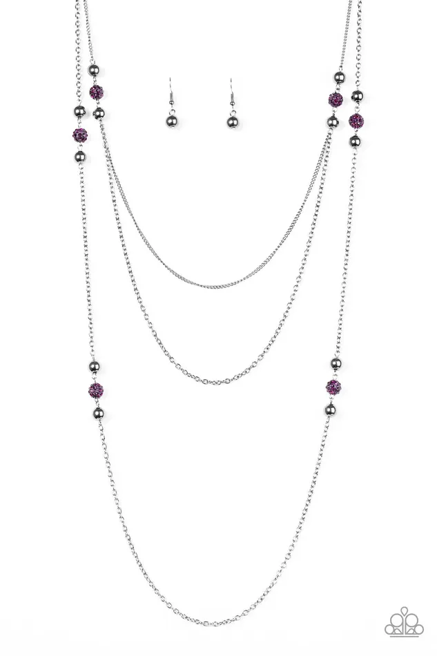 Necklaces Paparazzi Jewelry Paparazzi Necklace Be In The GLOW Purple