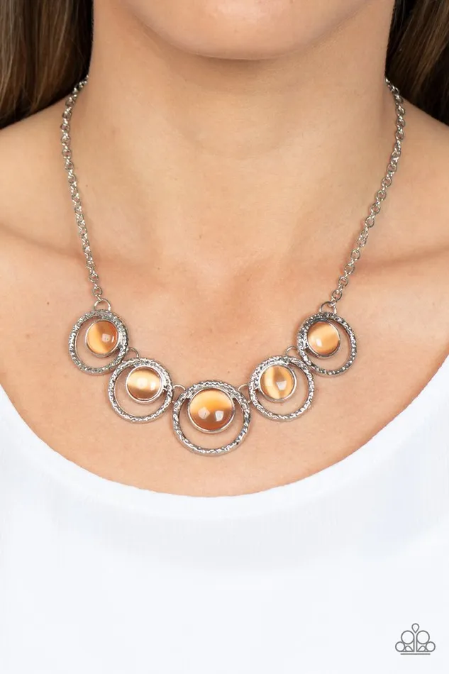 Necklaces Paparazzi Jewelry Paparazzi Necklace Elliptical Enchantment Orange