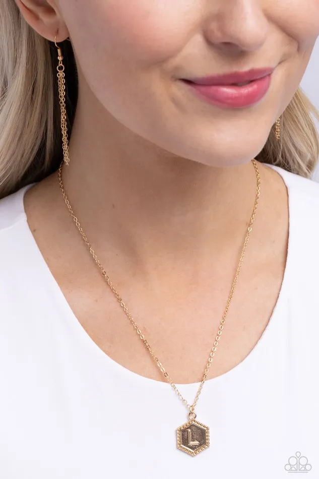 Necklaces Paparazzi Jewelry Paparazzi Necklace Emblematic Elegance Gold L
