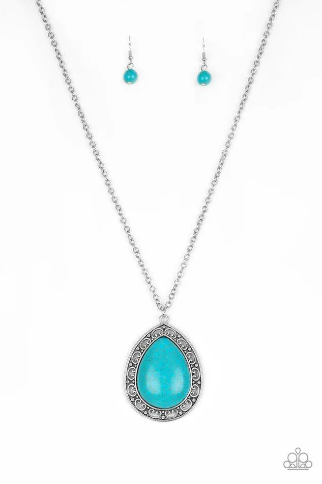 Necklaces Paparazzi Jewelry Paparazzi Necklace Full Frontier Blue