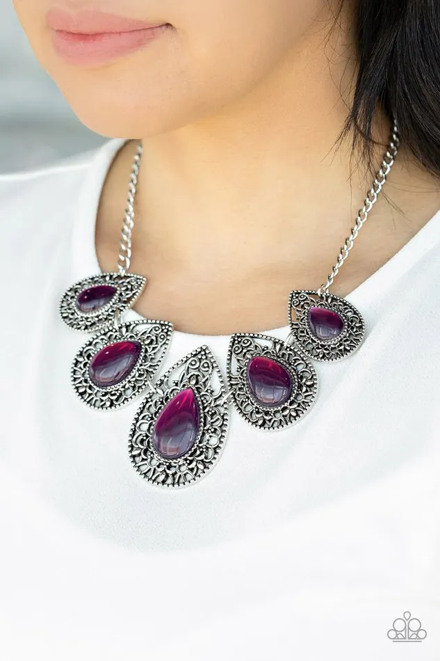 Necklaces Paparazzi Jewelry Paparazzi Necklace Opal Auras Purple