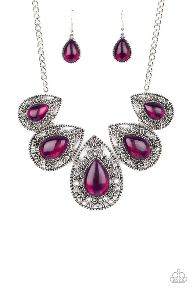 Necklaces Paparazzi Jewelry Paparazzi Necklace Opal Auras Purple