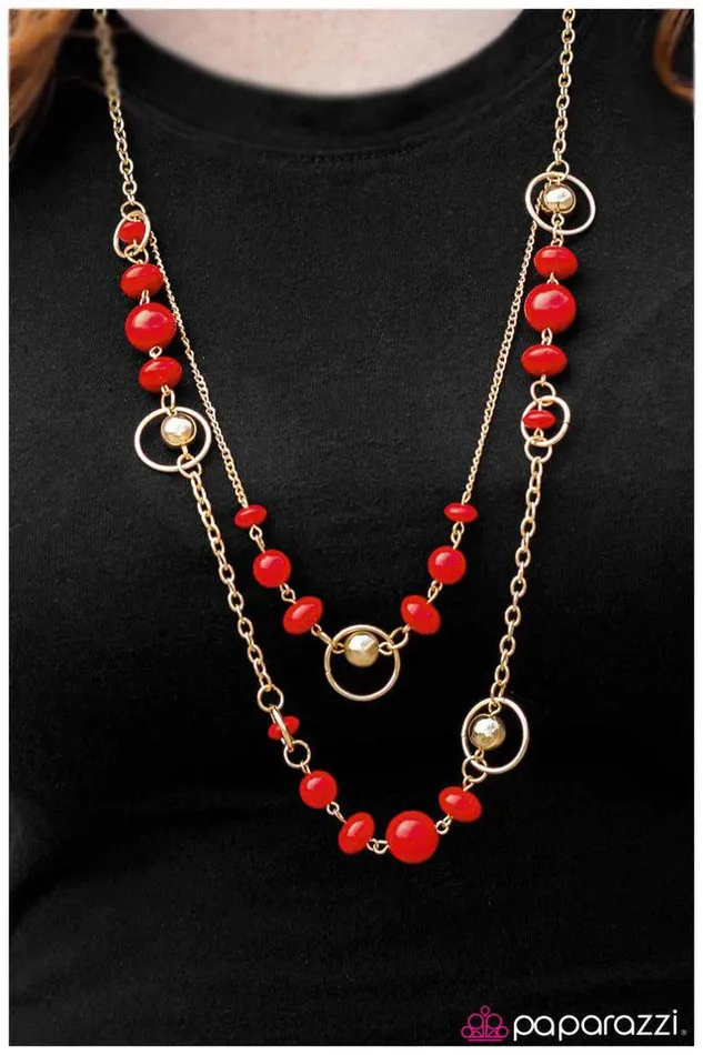 Necklaces Paparazzi Jewelry Paparazzi Necklace Outlier Red