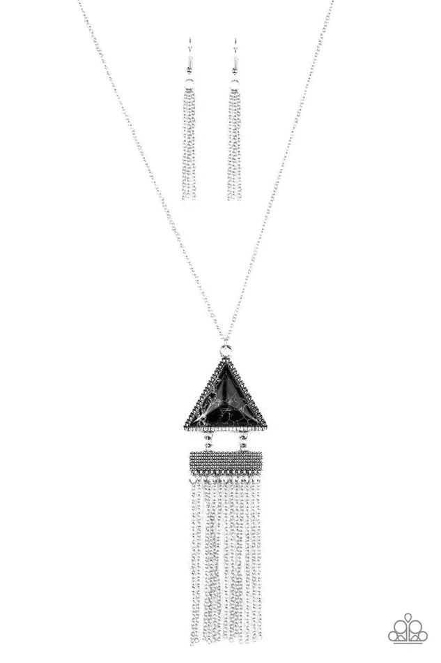 Necklaces Paparazzi Jewelry Paparazzi Necklace Point Of The Mountain Black