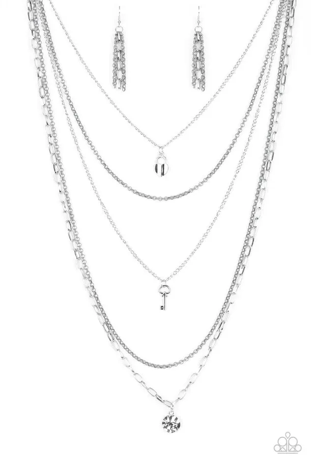 Necklaces Paparazzi Jewelry Paparazzi Necklace Right On Key Silver