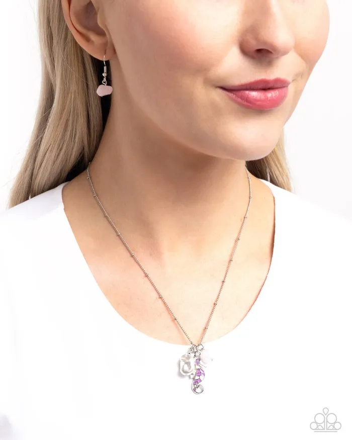 Necklaces Paparazzi Jewelry Paparazzi Necklace Seahorse Shimmer Purple