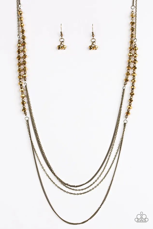 Necklaces Paparazzi Jewelry Paparazzi Necklace Shimmer Showdown Brass