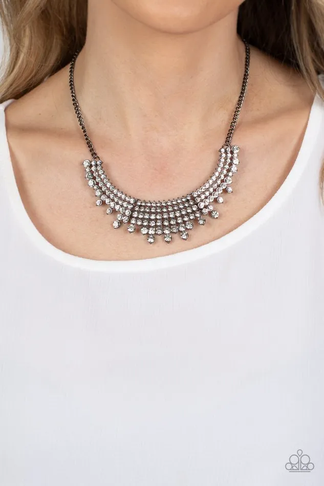 Necklaces Paparazzi Jewelry Paparazzi Necklace Shimmering Song Black