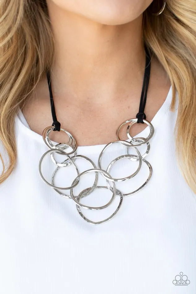 Necklaces Paparazzi Jewelry Paparazzi Necklace Spiraling Out of COUTURE Silver