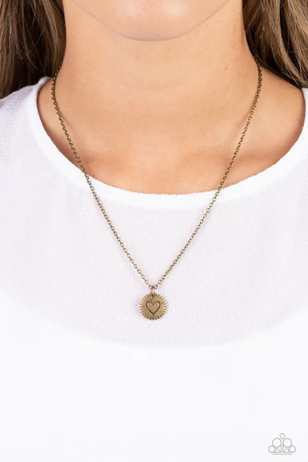 Necklaces Paparazzi Jewelry Paparazzi Necklace Stamped Sentiment Brass