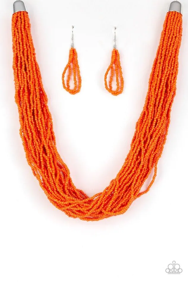 Necklaces Paparazzi Jewelry Paparazzi Necklace The Show Must CONGO On Orange
