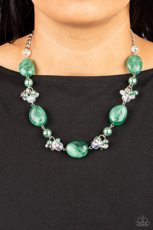 Necklaces Paparazzi Jewelry Paparazzi Necklace The Top TENACIOUS Green