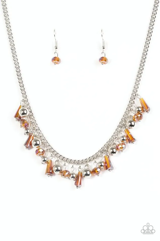 Necklaces Paparazzi Jewelry Paparazzi Necklace Twinkling Treasure Trove Brown