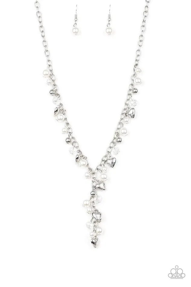 Necklaces Paparazzi Jewelry Paparazzi Necklace Vintage Heartthrob White