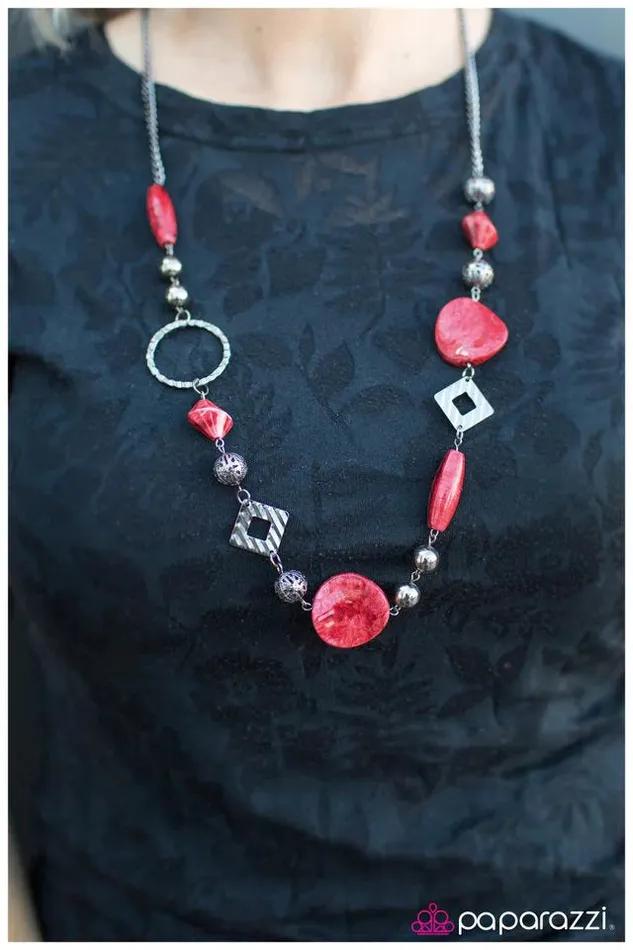 Necklaces Paparazzi Necklace All Mixed Up Red Paparazzi Jewelry