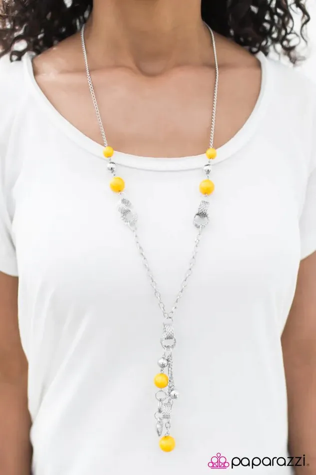 Necklaces Paparazzi Necklace Locked In Yellow Paparazzi Jewelry
