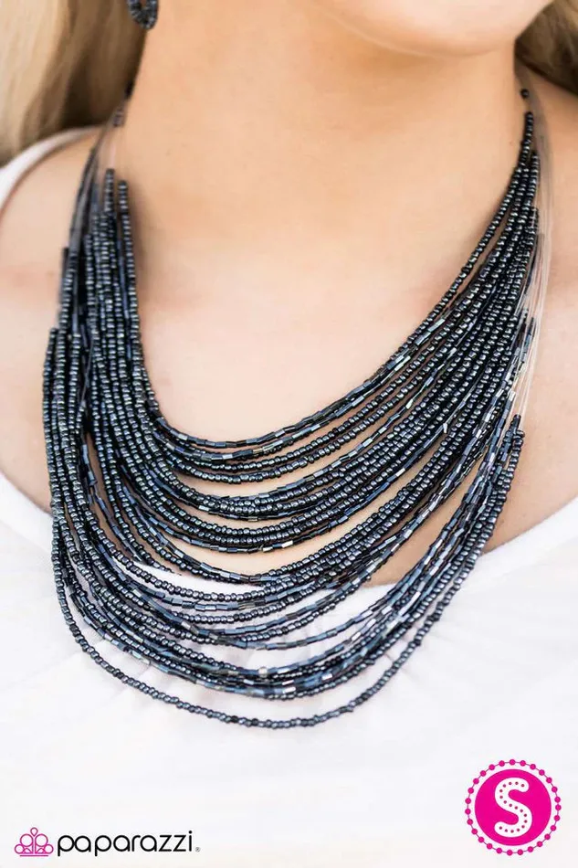 Necklaces Paparazzi Necklace Starlight Serenade Blue Paparazzi Jewelry