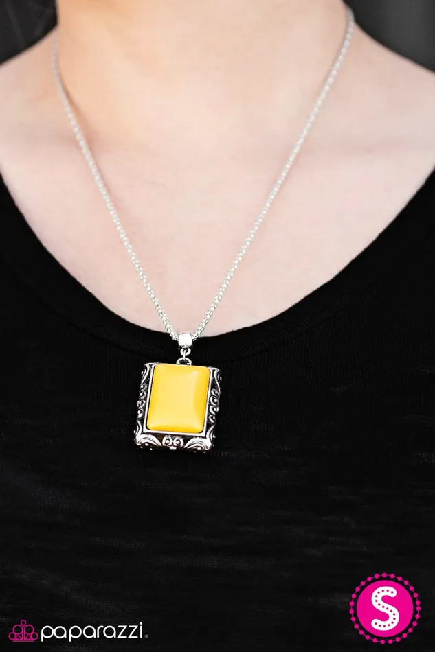 Necklaces Paparazzi Necklace Victorian Venture Yellow Paparazzi Jewelry
