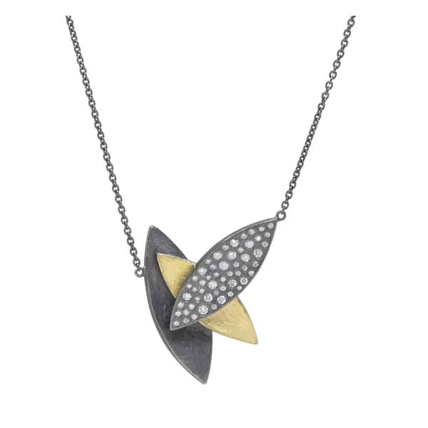 Necklaces Todd Reed Todd Reed Sterling and Gold Diamond Necklace 16 inch