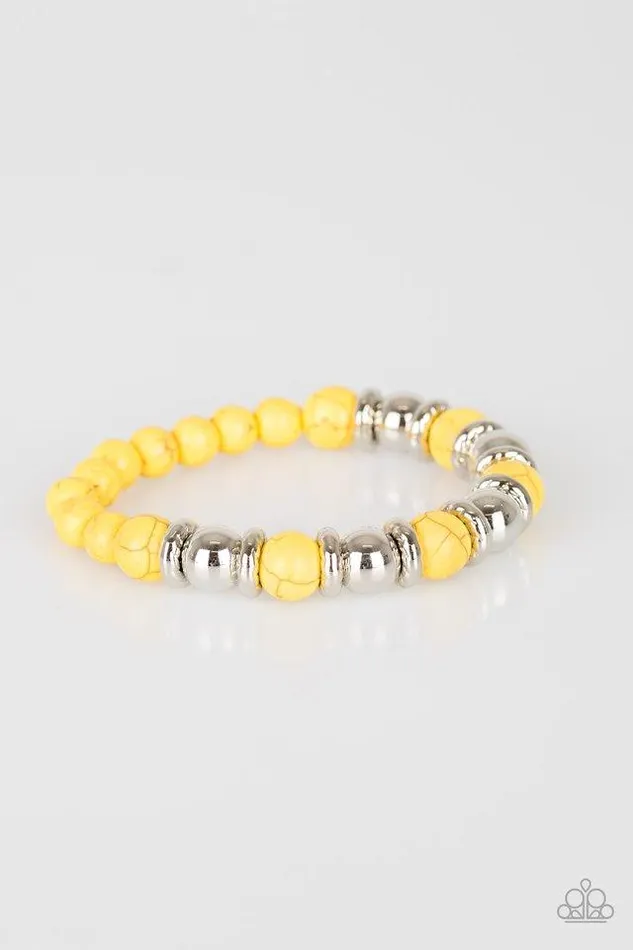 Paparazzi Bracelet Across the Mesa Yellow Paparazzi Jewelry Bracelets