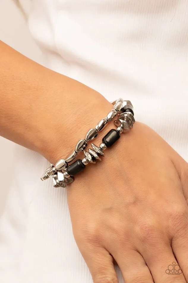 Paparazzi Bracelet Canyon Cavern Black Paparazzi Jewelry Bracelets