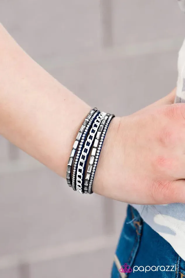 Paparazzi Bracelet Front Row Fabulous Blue Paparazzi Jewelry Bracelets