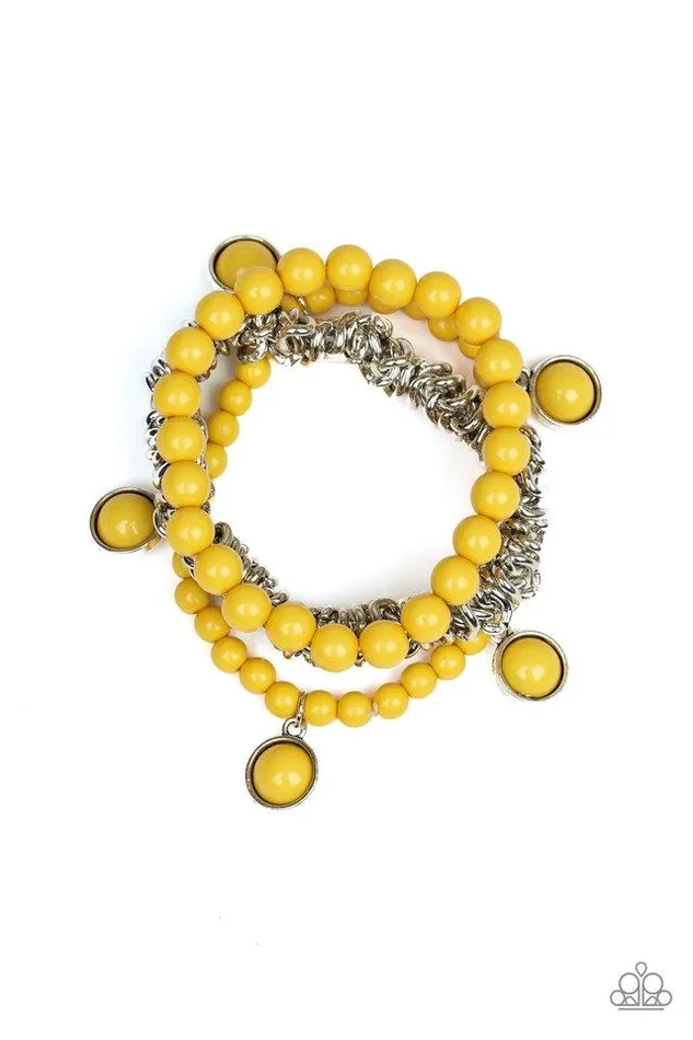 Paparazzi Bracelet Good Vibes Only Yellow Paparazzi Jewelry Bracelets