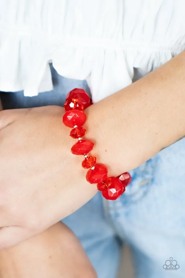 Paparazzi Bracelet Keep GLOWING Forward Red Paparazzi Jewelry Bracelets