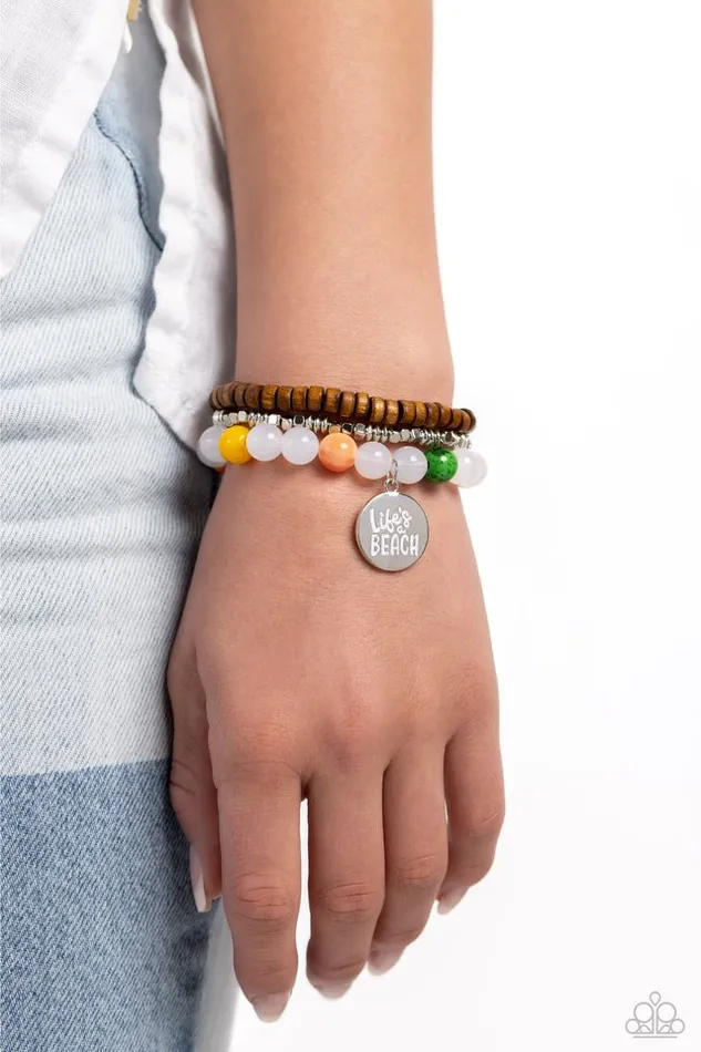 Paparazzi Bracelet Lifes a Beach White Paparazzi Jewelry Bracelets