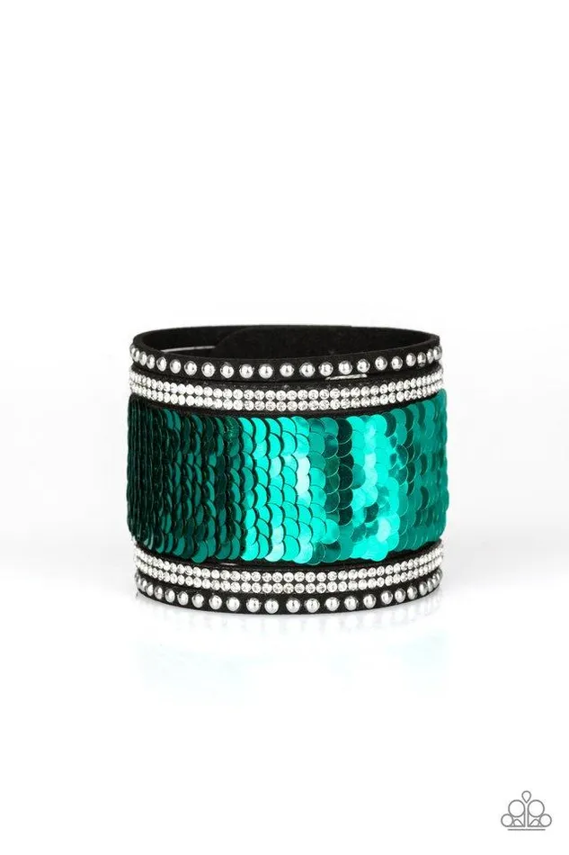 Paparazzi Bracelet MERMAIDS Have More Fun Green Paparazzi Jewelry Bracelets
