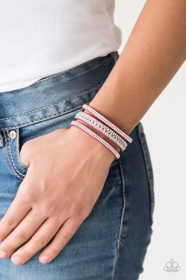 Paparazzi Bracelet Rollin In Rhinestones Pink Paparazzi Jewelry Bracelets