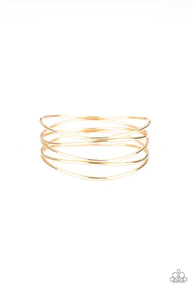 Paparazzi Bracelet Showstopping Sheen Gold Paparazzi Jewelry Bracelets