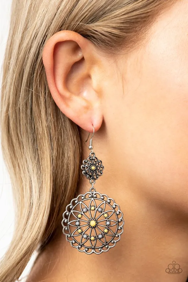 Paparazzi Earring Beaded Brilliance Yellow Paparazzi Jewelry Earrings