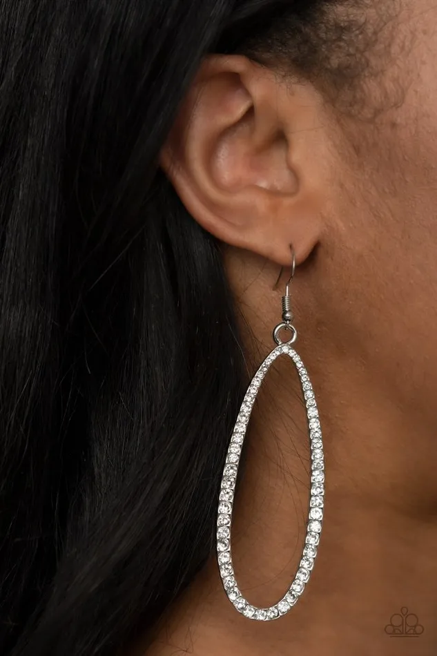 Paparazzi Earring Dazzling Decorum White Paparazzi Jewelry Earrings