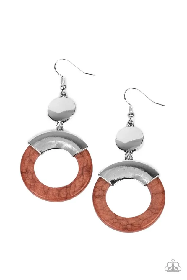 Paparazzi Earring ENTRADA at Your Own Risk Brown Paparazzi Jewelry Earrings Paparazzi Earring ENTRADA at Your Own Risk Brown Paparazzi Jewelry Earrings