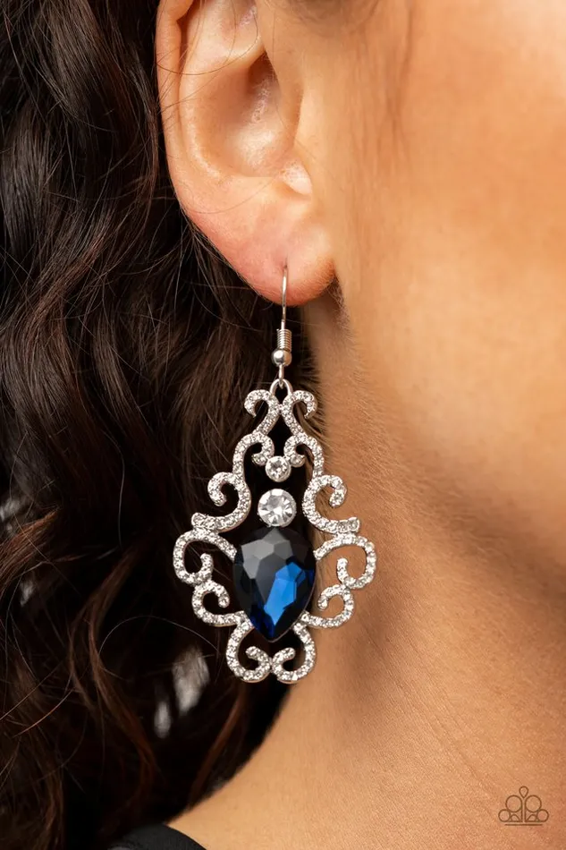 Paparazzi Earring Happily Ever AFTERGLOW Blue Paparazzi Jewelry Earrings