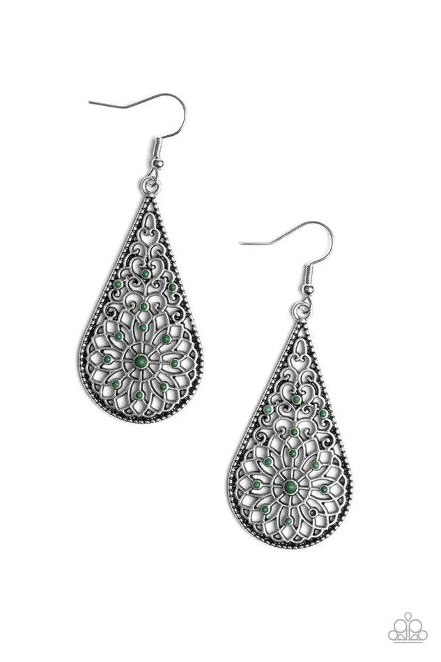 Paparazzi Earring Mandala Makeover Green Paparazzi Jewelry Earrings