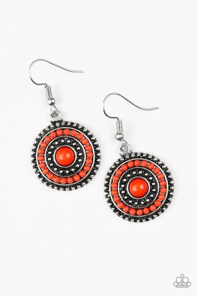 Paparazzi Earring Rainbow Riviera Red Paparazzi Jewelry Earrings