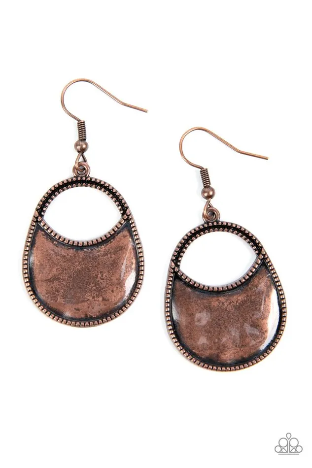 Paparazzi Earring Rio Rancho Relic Copper Paparazzi Jewelry Earrings