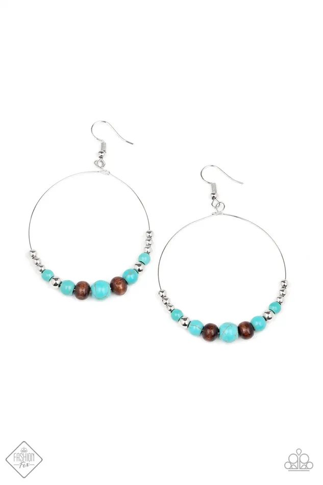 Paparazzi Earring Serenely Southwestern Blue Paparazzi Jewelry Earrings