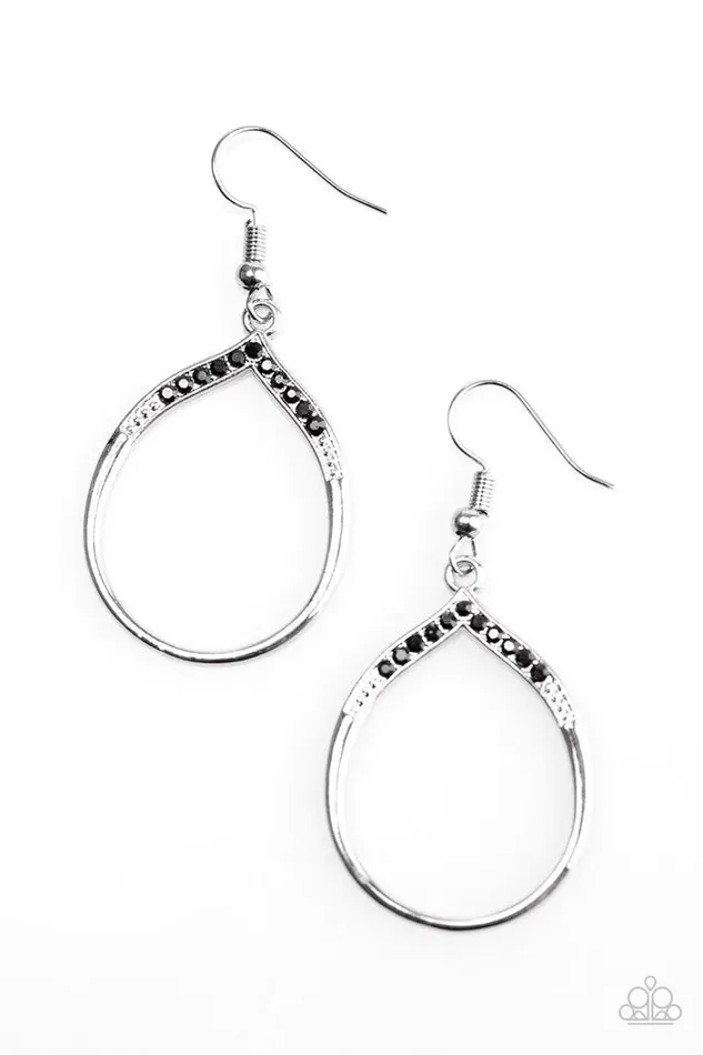 Paparazzi Earring Sparkling Lights Black Paparazzi Jewelry Earrings