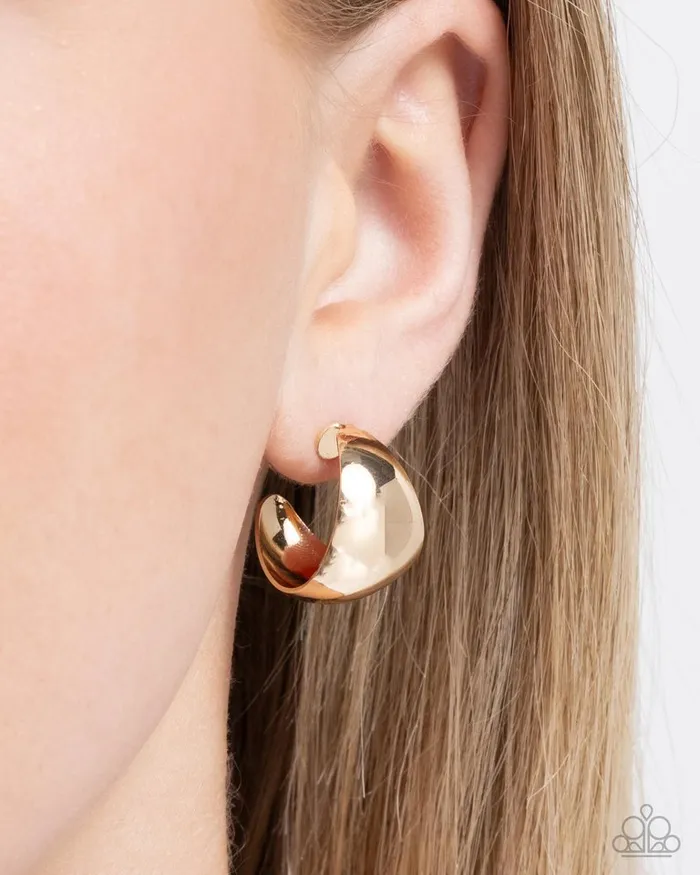 Paparazzi Earring Suddenly Shiny Gold Paparazzi Jewelry Earrings