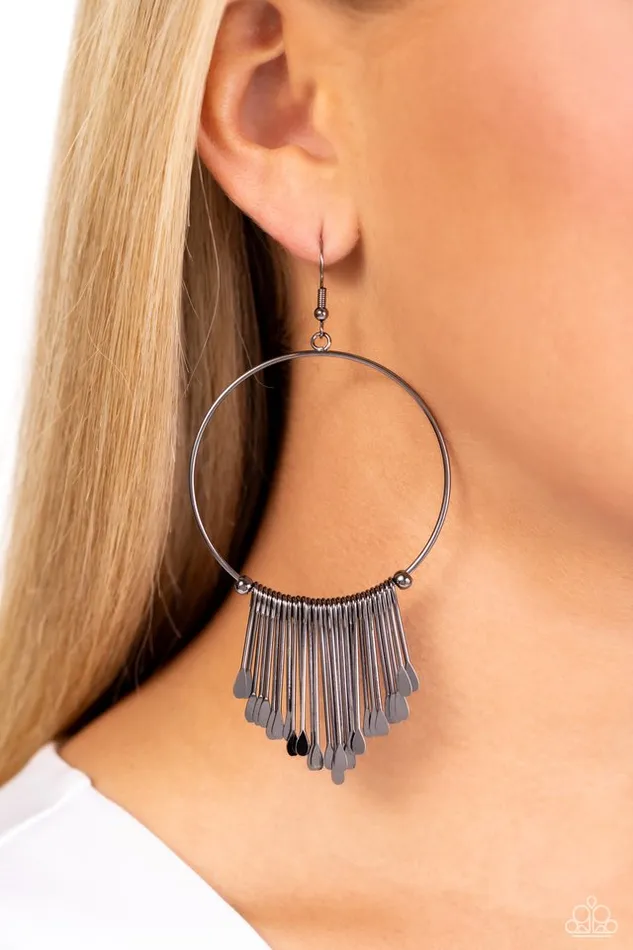 Paparazzi Earring The Little Dipper Black Paparazzi Jewelry Earrings