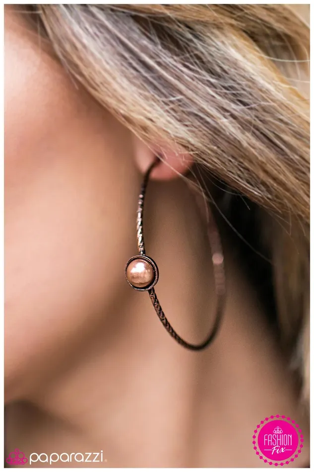 Paparazzi Earring Treasure Seeker Copper Paparazzi Jewelry Earrings