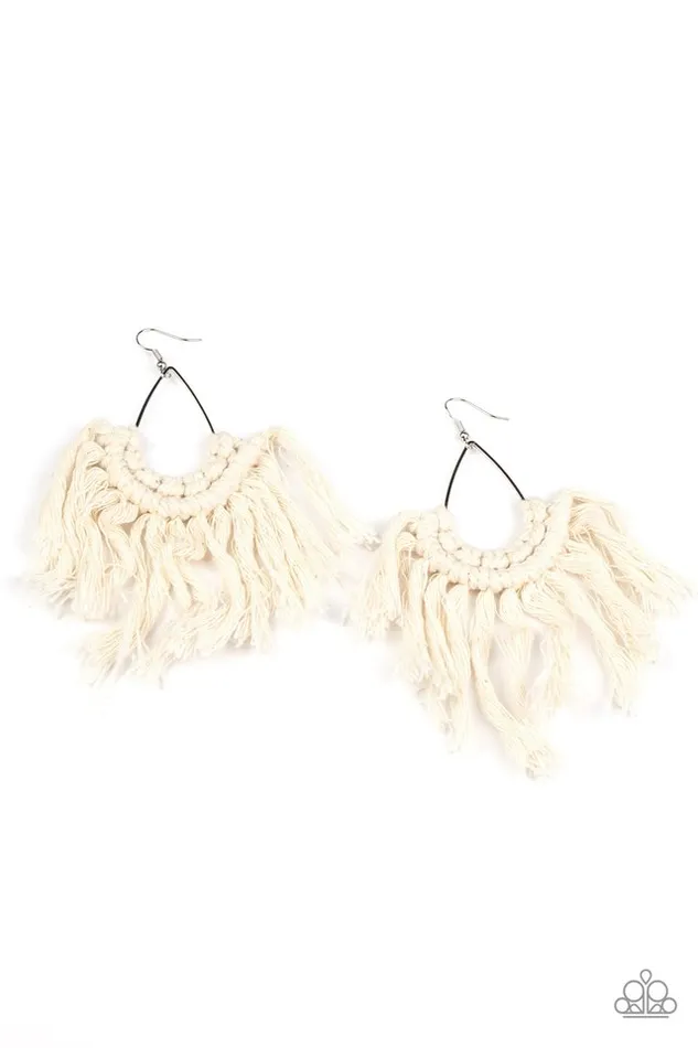Paparazzi Earring Wanna Piece Of MACRAME White Paparazzi Jewelry Earrings Paparazzi Earring Wanna Piece Of MACRAME White Paparazzi Jewelry Earrings