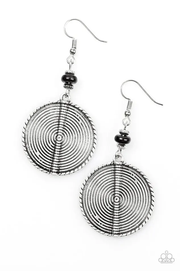 Paparazzi Earring Wild World Black Paparazzi Jewelry Earrings