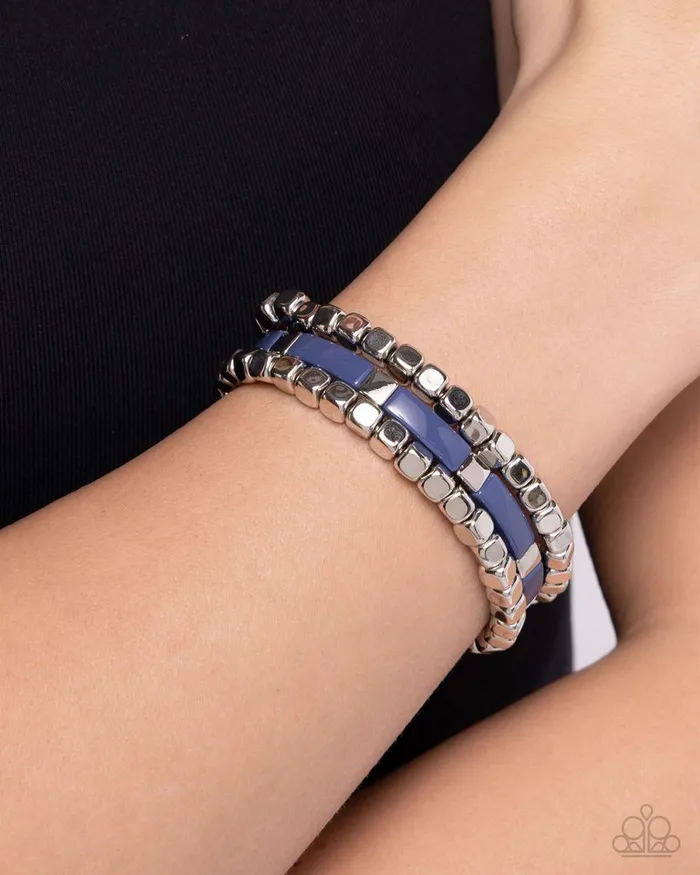Paparazzi Jewelry Bracelets Paparazzi Bracelet Colorful Cadenza Blue