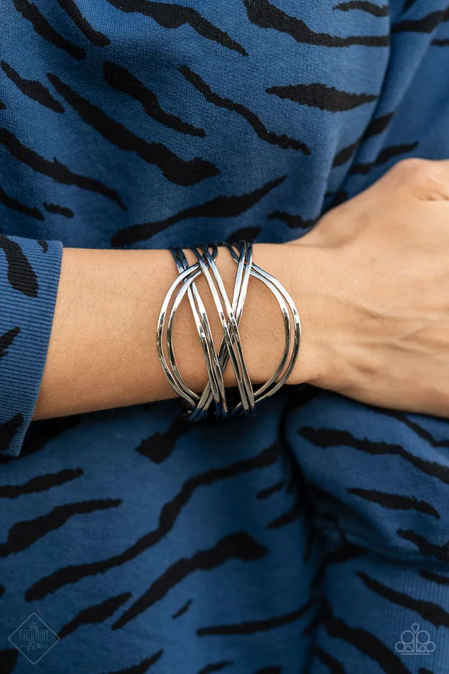 Paparazzi Jewelry Bracelets Paparazzi Bracelet Fashion Fix June 2021 Hautely Hammered Silver